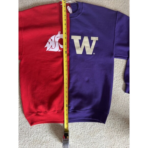 WU Huskies WSU Washington State Cougars red/purple Sweatshirt Med - Picture 13 of 13